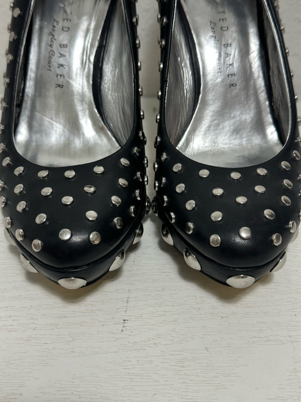 Ted baker Studded Black Platform High Heels - Picture 9 of 12